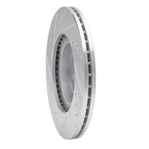 Mazda Miata Brake Rotor (1) - Front Right - R1 Concepts - Drilled & Slotted - Silver - `01-`05